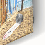 Large abstract wall art featuring mid-century modernist summer themes in vibrant hues, printed on acrylic glass.