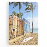 Large black and white stretched canvas featuring a minimalist summer-themed design, ideal for kitchen wall art.