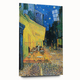 Large abstract wall art on acrylic glass depicting swirling blue and yellow patterns.