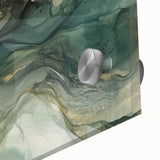 Close-up of abstract strokes wall art on acrylic glass, showcasing vibrant colors and dynamic patterns, perfect for modern home decor accents.