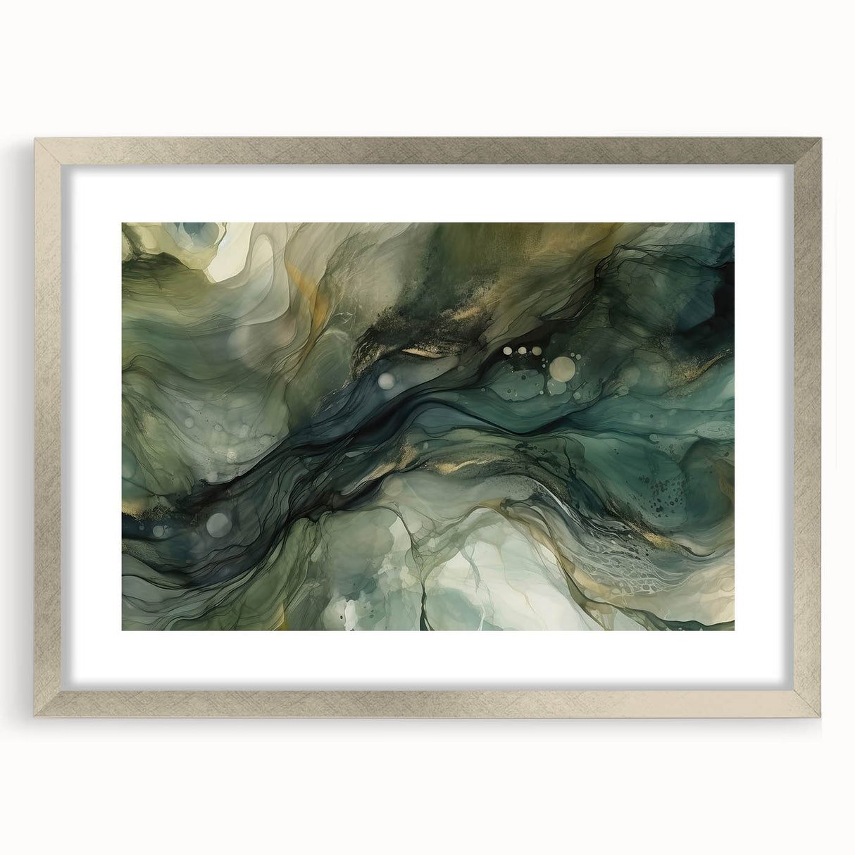 Abstract strokes wall art in a silver frame, featuring a modern design with bold colors and textured patterns, ideal for contemporary home decor.