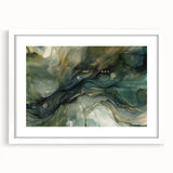 Abstract strokes wall art framed in white with a mat, showcasing a modern design that adds elegance to any room. Ideal for contemporary home decor.