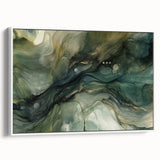 Framed canvas wall art showcasing abstract strokes in soft pastel colors, elegantly displayed from the side. Perfect for modern home decor and art enthusiasts.