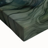 Close-up of an abstract strokes wall art design on stretched canvas, showcasing vibrant colors and intricate textures, perfect for modern home decor accents.