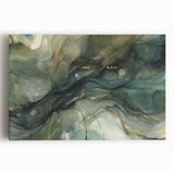 Abstract wall art featuring vibrant strokes in blue, orange, and yellow hues on a stretched canvas, perfect for modern home decor and artistic flair.