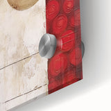 Close-up of abstract strokes wall art featuring vibrant colors and dynamic brushwork, printed on acrylic glass for a modern home decor accent.