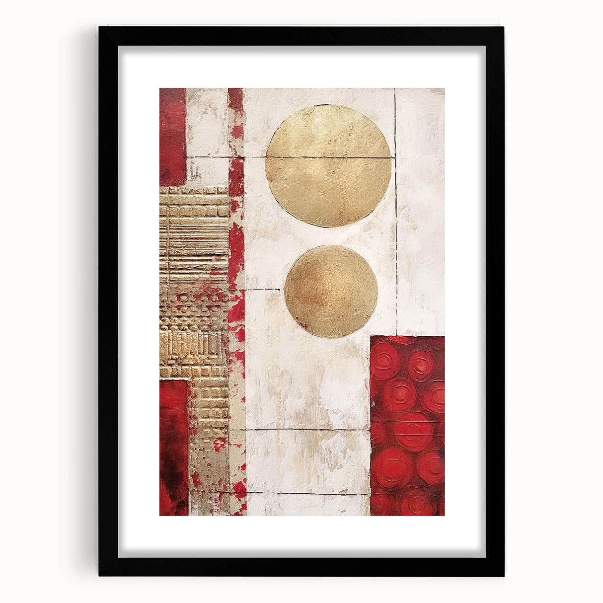 Abstract wall art featuring colorful strokes on a black background, framed with a white mat, perfect for modern home decor. Adds vibrant energy to any space.