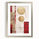 Abstract strokes wall art framed with a silver mat, showcasing vibrant colors and dynamic shapes, perfect for modern home decor. Ideal for enhancing interior spaces.