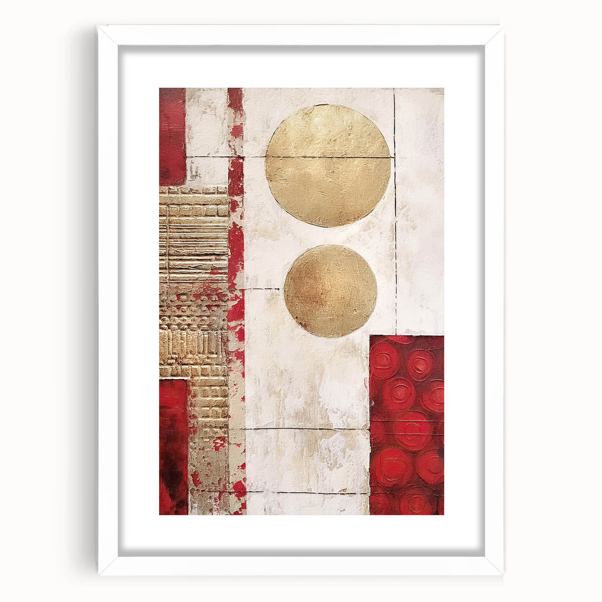 Abstract wall art featuring colorful strokes in a modern design, framed with a white mat, ideal for contemporary home decor. Perfect for adding a vibrant touch to any room.