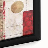 Abstract wall art featuring vibrant strokes of blue, orange, and yellow on a textured canvas, framed elegantly, perfect for modern home decor.