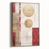 Framed canvas wall art showcasing a vibrant abstract design with gold strokes, elegantly displayed from the side, perfect for modern home decor.