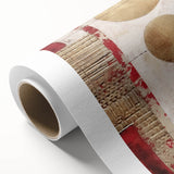 Abstract strokes wall art on rolled canvas showcasing vibrant colors and dynamic patterns, ideal for modern decor, carefully packaged in a protective tube.