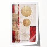 Abstract wall art print showcasing vibrant strokes in shades of blue, orange, and yellow, designed to add a modern touch to any space, rolled and ready for framing.