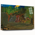 Modern Wall Art: Vibrant Garden Scene with Sun by Tadeusz Makowski