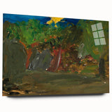 Modern Wall Art: Vibrant Garden Scene with Sun by Tadeusz Makowski