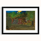 Modern Wall Art: Vibrant Garden Scene with Sun by Tadeusz Makowski