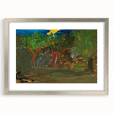 Modern Wall Art: Vibrant Garden Scene with Sun by Tadeusz Makowski