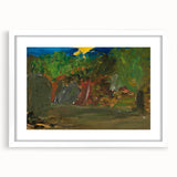 Modern Wall Art: Vibrant Garden Scene with Sun by Tadeusz Makowski