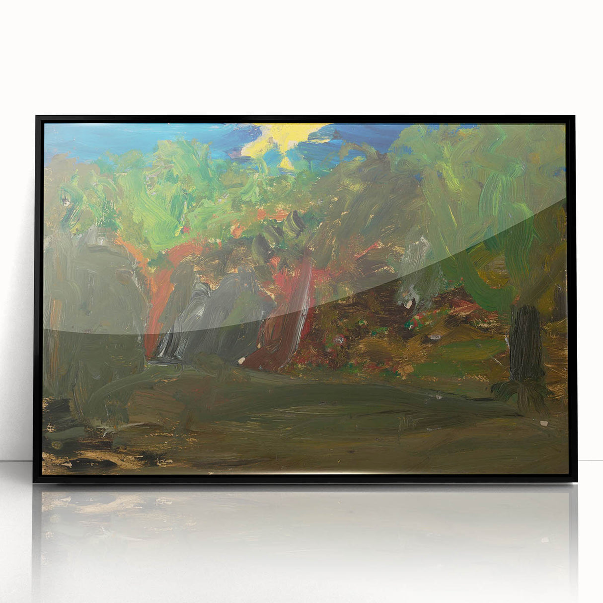 Modern Wall Art: Vibrant Garden Scene with Sun by Tadeusz Makowski