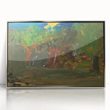 Modern Wall Art: Vibrant Garden Scene with Sun by Tadeusz Makowski