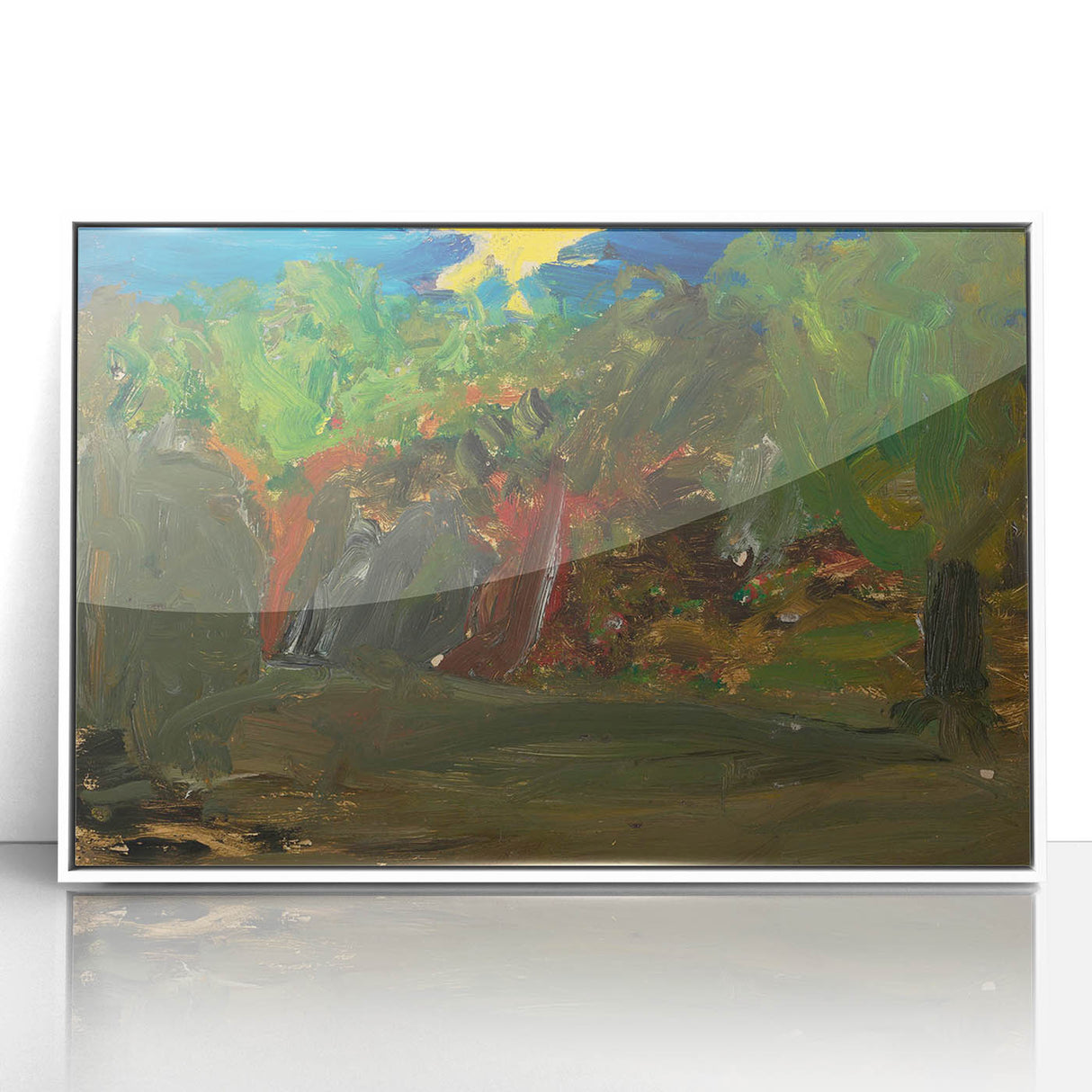 Modern Wall Art: Vibrant Garden Scene with Sun by Tadeusz Makowski