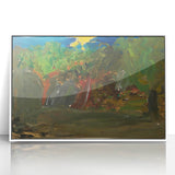 Modern Wall Art: Vibrant Garden Scene with Sun by Tadeusz Makowski