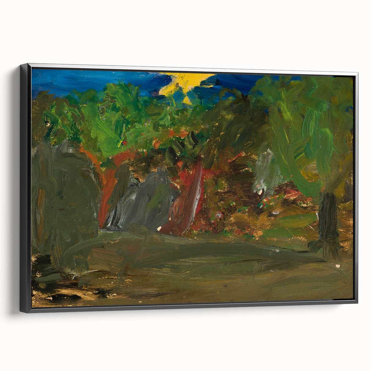 Modern Wall Art: Vibrant Garden Scene with Sun by Tadeusz Makowski