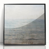 Framed abstract wall art featuring dynamic black and white strokes on an acrylic background, ideal for modern home decor and artistic interiors.