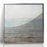 Framed wall art featuring abstract strokes in silver and gray tones, showcasing a modern design that enhances contemporary interiors with elegance.