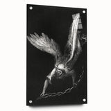 Modern Wall Art: Angel with Chain - Dramatic Monochrome Artwork