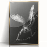 Modern Wall Art: Angel with Chain - Dramatic Monochrome Artwork