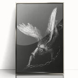 Modern Wall Art: Angel with Chain - Dramatic Monochrome Artwork