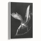Modern Wall Art: Angel with Chain - Dramatic Monochrome Artwork