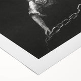 Modern Wall Art: Angel with Chain - Dramatic Monochrome Artwork