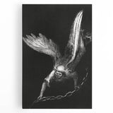 Modern Wall Art: Angel with Chain - Dramatic Monochrome Artwork
