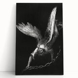 Modern Wall Art: Angel with Chain - Dramatic Monochrome Artwork