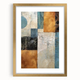 Abstract strokes wall art framed in gold, featuring dynamic brushwork in vibrant colors. Ideal for modern decor, enhancing living spaces with artistic flair.