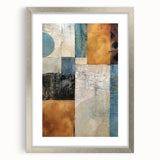 Abstract strokes wall art framed with a silver mat, showcasing vibrant colors and dynamic patterns, ideal for modern home decor and artistic spaces.