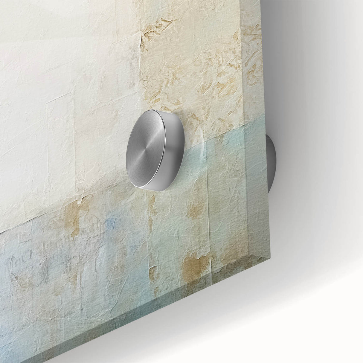 Close-up of an abstract strokes wall art piece showcasing vibrant colors and dynamic patterns, printed on acrylic glass for a modern decor accent.