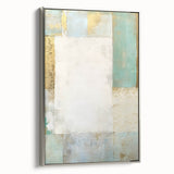 Framed canvas wall art showcasing an abstract design of silver strokes on a textured background, ideal for modern home decor and artistic spaces.