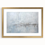 Abstract strokes wall art with a gold frame and mat, showcasing vibrant colors and dynamic patterns. Perfect for modern home decor, enhancing any living space.