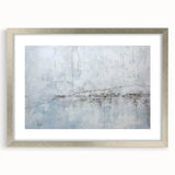 Abstract strokes wall art framed in silver with a white mat, showcasing vibrant colors and dynamic patterns, perfect for modern home decor.