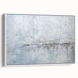 Framed abstract strokes wall art in a sleek white frame, showcasing a modern design with bold colors and fluid shapes, perfect for contemporary decor.