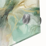 Close-up of vibrant abstract strokes wall art, showcasing dynamic colors and textures on acrylic glass, perfect for modern home decor enhancement.