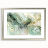 Abstract strokes wall art framed with a silver mat, showcasing vibrant colors and dynamic patterns, ideal for modern home decor. Adds a contemporary touch to any room.