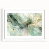 Abstract strokes wall art framed in white, showcasing vibrant colors and dynamic patterns, perfect for modern home decor or office spaces.