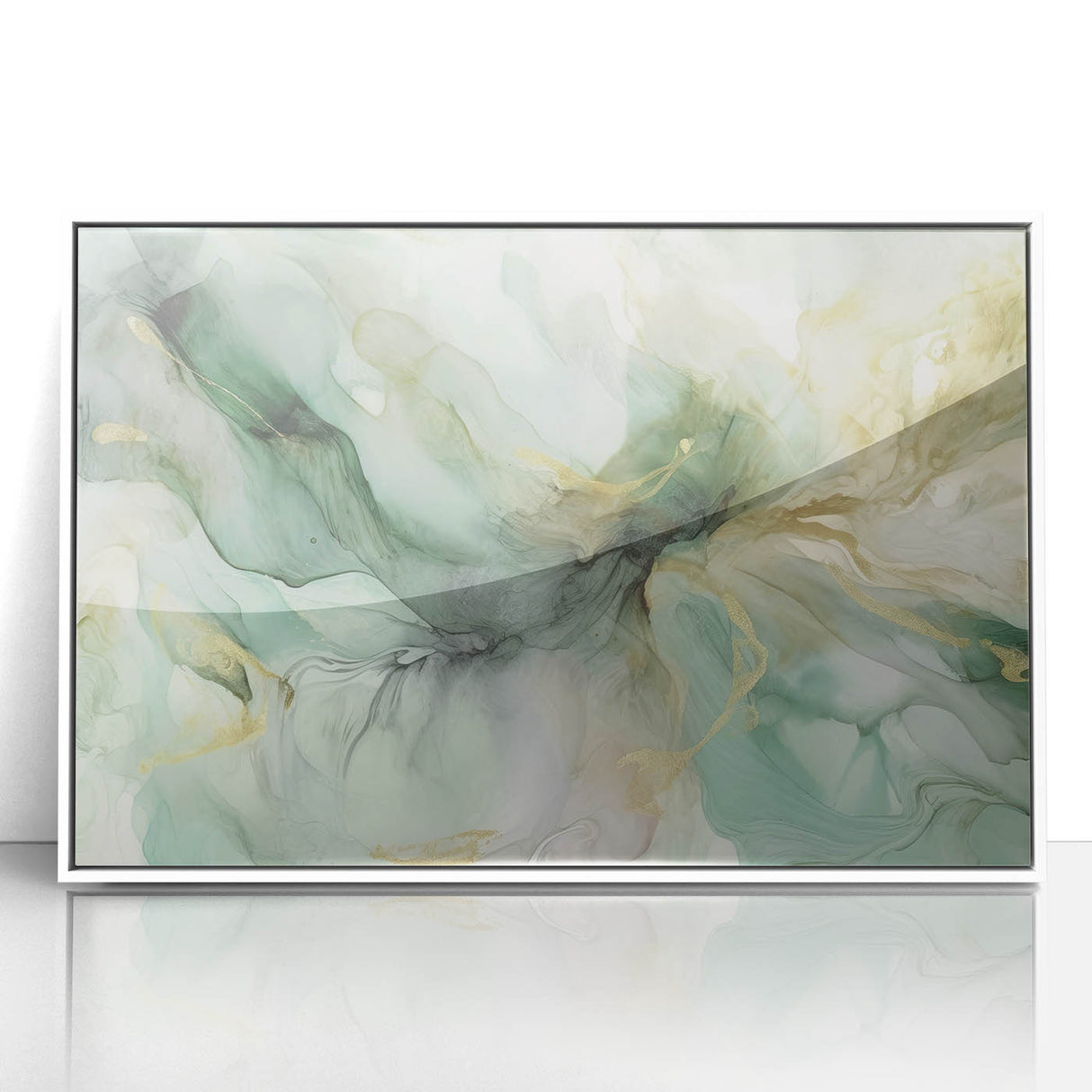 Framed acrylic wall art showcasing an abstract strokes design in soft pastel colors against a white background, perfect for modern home decor.