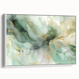 Framed abstract strokes wall art canvas in a white frame, showcasing vibrant colors and dynamic brushwork, perfect for modern home decor. Ideal for enhancing living spaces with contemporary artistic flair.