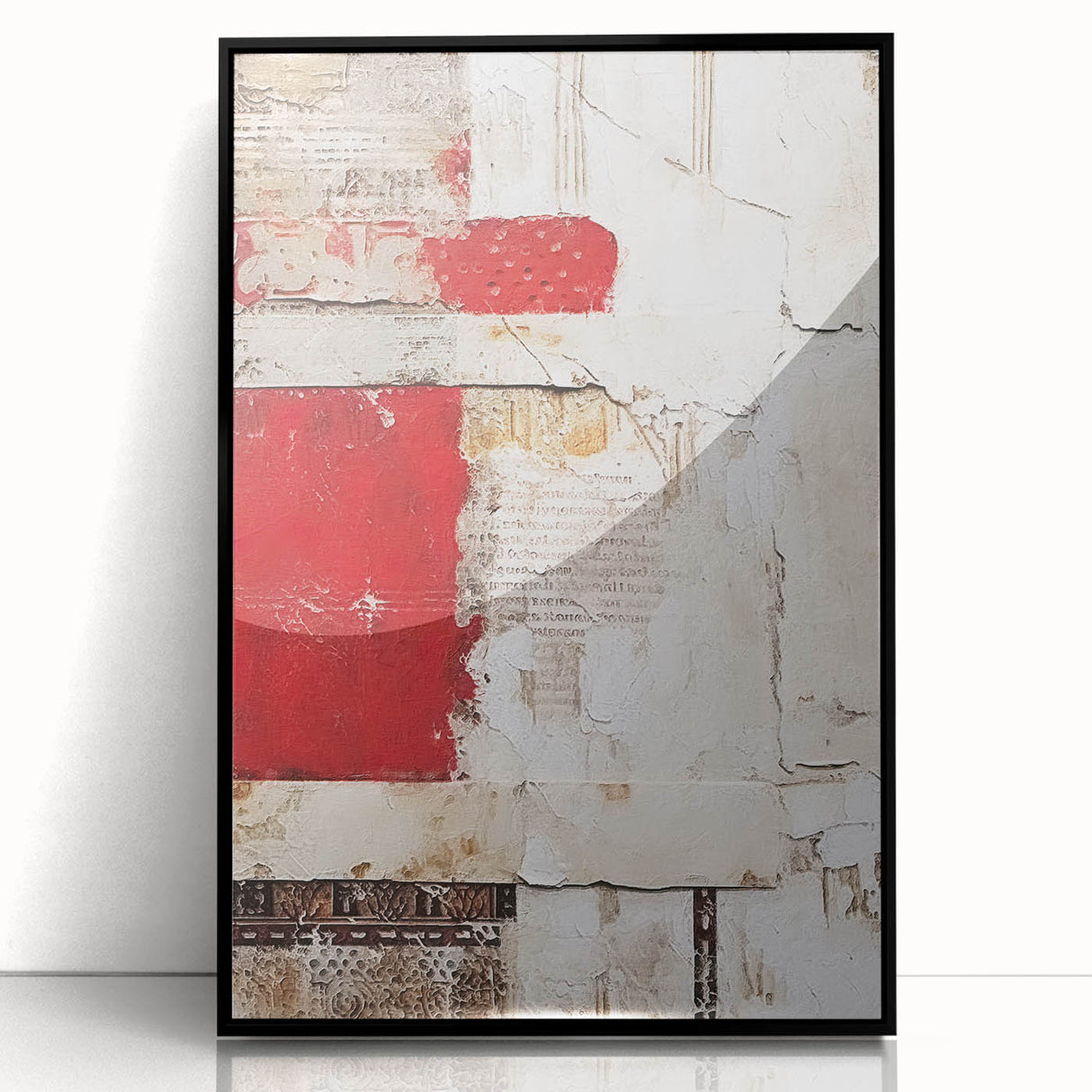 Framed acrylic wall art featuring abstract strokes in black and white, showcasing contemporary design elements for modern home décor. Ideal for living spaces.