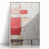 Framed acrylic wall art showcasing abstract strokes in soft white and grey tones, adding a modern touch to any decor. Ideal for contemporary living spaces.